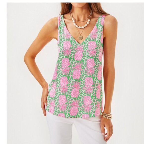Lilly Pulitzer Tops - NWT Lilly Pulitzer Florin Straight Hem Top - Party Like a Pineapple - Size Small